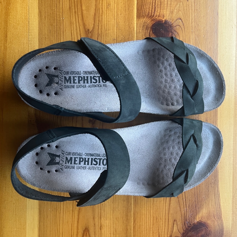 Mephisto braided leather cork sandals